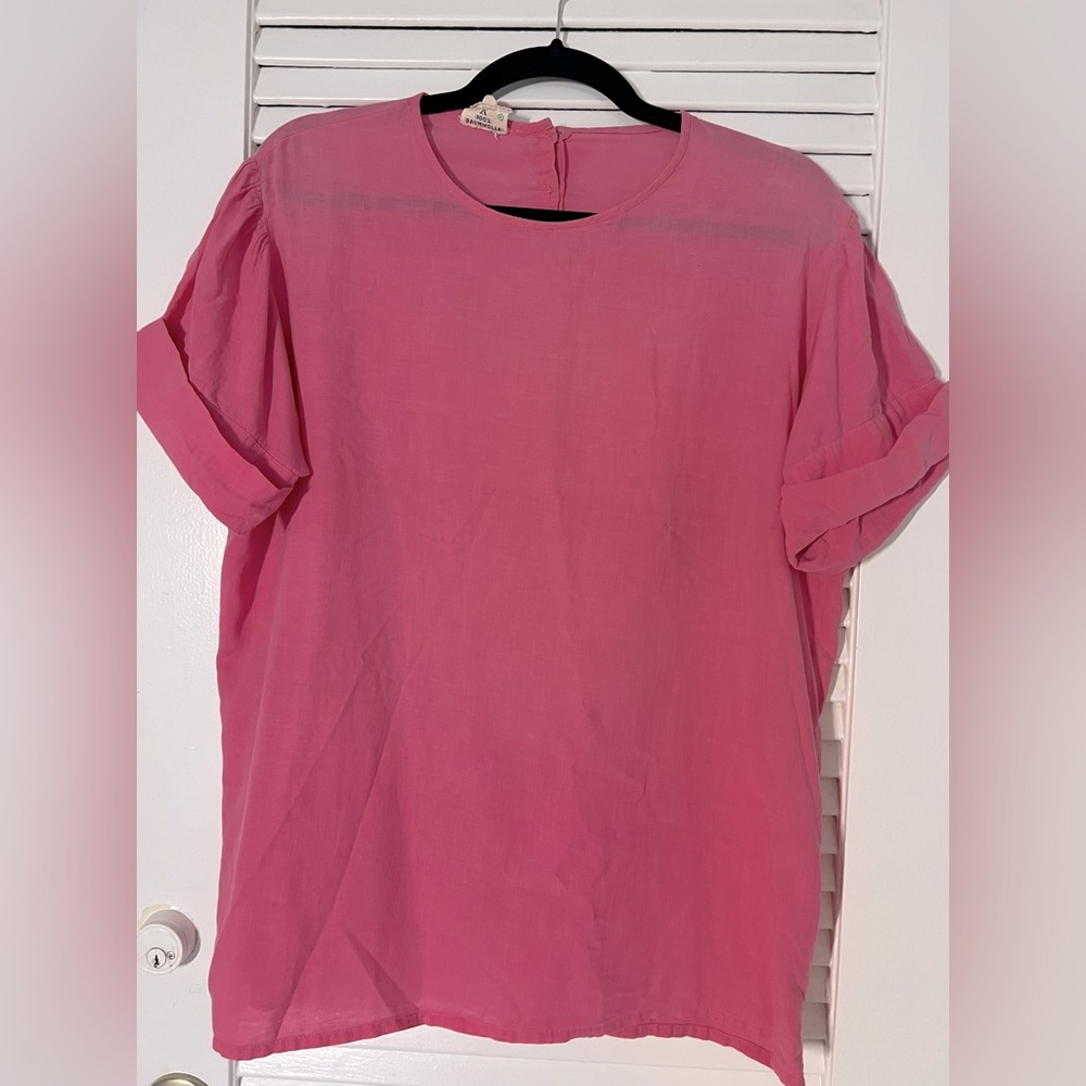 Pink linen style blouse by america latina